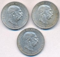 Ausztria 1913-1915. 1K Ag 'Ferenc József' (3xklf) T:1-,2 Austria 1913-1915. 1 Corona Ag 'Franz Joseph'... - Unclassified