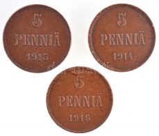 Finnország 1914-1916. 5P Br (3xklf) T:2
Finland 1914-1916. 5 Pennia Br (3xklf) C:XF
Krause KM#15 - Non Classificati