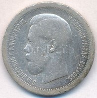 Orosz Birodalom 1896. 50k Ag 'II. Miklós' T:3 Ph. Russian Empire 1896. 50 Kopeks Ag 'Nicholas II' C:F Edge... - Non Classificati