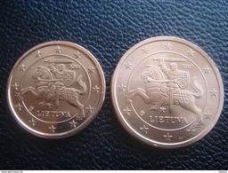 Neu Lithuania Litauen 1 Euro Cent 2016 + 2 Euro Cent 2017 Münzen Aus Rolle + - Lituanie