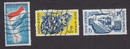 South Africa, Scott #236, 238, 240, Used, Flag, Pushing Wheel Uphill, Train, Issued 1960 - Usados