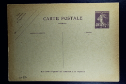 France: Carte Postal Sameuse   40 C. Type Q8 Avec Response Payee - Standard Postcards & Stamped On Demand (before 1995)