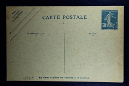 France: Carte Postal Sameuse   30 C.  Bleu Type N4 Response Payee Date Response 631 - Postales Tipos Y (antes De 1995)