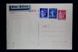 France: Carte Postale  Paix  1 Fr   Type  G1 Date 828 - Cartes Postales Types Et TSC (avant 1995)