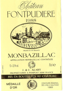 4 Etiquettes 1988  Vin Appellation  MONBAZILLAC  Controlée  Fontpudiere, Haut Thibaut, Vieux Malveyren Et  La Maroutie - Monbazillac