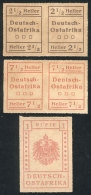 Michel III (pair With Types I And II) + IV (pair With Types I And II) + V, 1916, Provisional Issue Of The... - Afrique Orientale