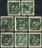 Michel 137 X8 Stamps Postally Used, All Of Very Fine Quality, Key Value Of The Set, Low Start! - Other & Unclassified