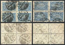 Michel 253a + 253b, Blocks Of 4 With Nice PERFINS, Fine Quality! - Autres & Non Classés