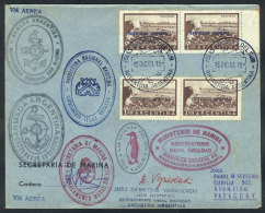 Cover Franked With Official Stamps Sent From "Islas Orcadas Del Sur" To PARAGUAY On 15/DE/1961, With Transit... - Otros & Sin Clasificación