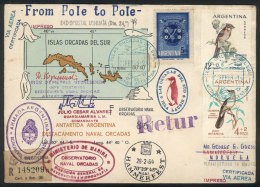 MAIL SENT FROM SOUTH POLE TO NORTH POLE: Cover Sent From Islas Orcadas Del Sur To HAMMERFEST (Norway) On... - Altri & Non Classificati