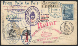 MAIL SENT FROM SOUTH POLE TO NORTH POLE: Cover Sent From Islas Orcadas Del Sur To KINGSBAY (Norway) On 24/FE/1963,... - Otros & Sin Clasificación