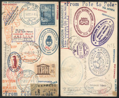 MAIL SENT FROM SOUTH POLE TO NORTH POLE: Card Sent From Islas Orcadas Del Sur To Ice Drift Station Severny Polus... - Altri & Non Classificati