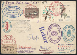 MAIL SENT FROM SOUTH POLE TO NORTH POLE: Cover Sent From Islas Orcadas Del Sur To NORDCAP (Norway) On 21/JUN/1963,... - Autres & Non Classés