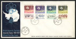 Sc.39/42, 1971 Antarctic Treaty 10 Years, Cmpl. Set Of 4 Values On FDC Covers With Cancel Of ADELAIDE ISLAND, Very... - Other & Unclassified