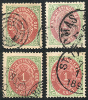 Sc.5 + 5e, 4 Used Examples, VF Quality! - Danimarca (Antille)