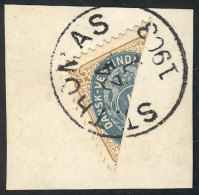 Sc.18a, 1896 4c. Diagonal Bisect Used As 2c., On Fragment, VF Quality - Denmark (West Indies)