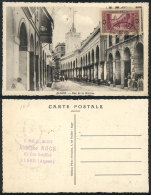 ALGIERS: Djama Djedid Mosque & Rue De La Marine, Maximum Card Of 1937, VF Quality - Algeria (1962-...)