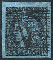 GJ.1, Un Real M.C., With Double Cancellation: Pen And Mute "horizontal Bars" Of Corrientes, VF Quality, Rare! - Corrientes (1856-1880)