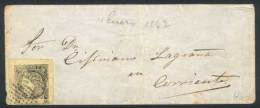 Small Cover Franked By GJ.6 (yellow), With Dotted Cancel Of Corrientes, Fine Quality, With Alberto Solari... - Corrientes (1856-1880)