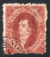 GJ.25n, CRACKED PLATE Variety, Position 40. Interesting Example With The Appeal Of A 5th Printing Copy, Rare! - Usati