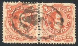 GJ.38, Pair With Very Worn And Illegible "rococo" Cancel, Possibly Of Salta, Very Nice! - Otros & Sin Clasificación