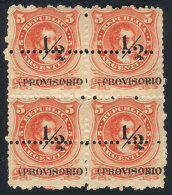 GJ.58, Surcharge With Large P, BLOCK OF 4 Of Excellent Quality, GJ Catalog Value US$150. - Altri & Non Classificati