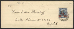 GJ.134, 1890 Provisional Of ¼c. With Red Overprint, Franking A Folded Cover Used In Buenos Aires On... - Other & Unclassified