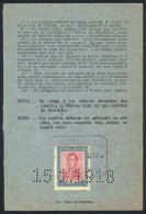 GJ.455, 1917 20P. San Martín, Franking The 2nd Page Of A PO Payment Card Of The Year 1918, VF Quality, Rare! - Autres & Non Classés