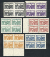 GJ.374/386, 1930 Revolution, The Set In Mint Blocks Of 4 Up To 50c., VF Quality, Catalog Value US$216+ - Otros & Sin Clasificación