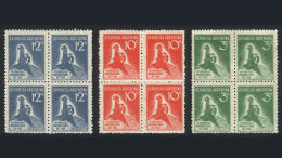 GJ.723/5 (Sc.406/8), 1932 Cold Techniques Congress, Set Of 3 Values In Mint Blocks Of 4, VF Quality (3 Stamps In... - Andere & Zonder Classificatie