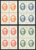 GJ.818/21, 1938 Sarmiento, Compl. Set Of 4 Values In Blocks Of 4, Excellent Quality. In Each Block 2 Stamps Are MNH... - Autres & Non Classés