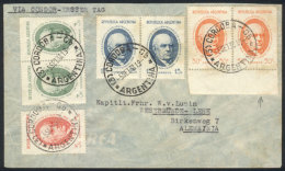 GJ.818/21, 1938 Sarmiento, The Set On A Cover Cancelled CORDOBA 5/SET/1938 (first Day Of Issue), Sent To Germany.... - Andere & Zonder Classificatie