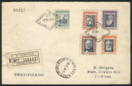 GJ.906/10 (Sc.B1/B5), 1944 Postal Welfare, Compl. Set Of 5 Values On A Cover Used In B.Aires, With FDI Cancel, VF! - Sonstige & Ohne Zuordnung