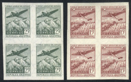 GJ.931P/2P (Sc.C53/4), 1946 LADE, Set Of 2 Stamps With Watermark, IMPERFORATE BLOCKS OF 4, Superb, Catalog Value... - Sonstige & Ohne Zuordnung