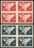 GJ.940 (Sc.558), 1946 World Thrift Day, 2 TRIAL COLOR PROOFS In Blocks Of 4, Excellent Quality! - Sonstige & Ohne Zuordnung