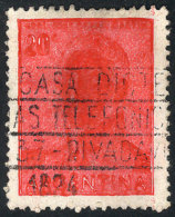 GJ.1034b, 20c. San Martín With An OVERINKED IMPRESSION, Spectacular And Very Rare In Used! - Otros & Sin Clasificación