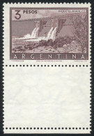 GJ.1050CJ, 3P. Nihuil Dam, WITH LABEL BELOW, Mint No Gum, VF Quality, Very Rare! - Altri & Non Classificati