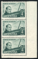 GJ.1275a, Strip Of 3, The Central Stamp With Variety "small Line At Top", VF! - Otros & Sin Clasificación