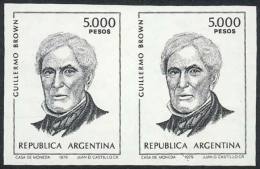 GJ.1852P, 1979 Guillermo Brown, IMPERFORATE PAIR, Excellent Quality, Rare! - Autres & Non Classés