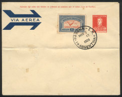 GJ.650, 1928 1P. Blue And Red, On Cover With Cancel Of Paraná For 1/MAR/1928 (first Day Of Issue), Rare! - Posta Aerea