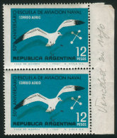 GJ.1357 (SC.C106), 1966 Naval Aviation School, Birds, Pair With VARIETY: Gray And Red Colors With Strong Downward... - Posta Aerea