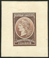 GJ.35/40, Año 1901, DIE PROOF Of The Adopted Design, Groundwork Of Crossed Lines, Printed By Cia.... - Dienstmarken