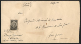 REGISTERED Cover Sent From Buenos Aries To San Juan In AP/1909 Franked With 1c. (GJ.35)!!, VF Quality, Rare! - Servizio