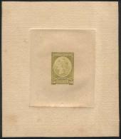 GJ.40, DIE PROOF Of The 50c. Value In Green-yellow Color, Printed On Opaque Card, VF Quality, Very Rare! - Servizio