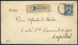 GJ.3, National Telegraph 40c. Blue, Franking A Registered Cover Used In Buenos Aires On 3/OC/1891, Excellent... - Telegrafo