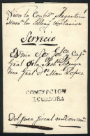 Folded Cover Used In 1840s (genuine), With A FORGED Straightline Pre-stamp Mark "CONCEPCION DE CORDOBA" In Black,... - Altri & Non Classificati