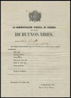 Guide Of Correspondence Sent From The General Post Office Administration Of The STATE OF BUENOS AIRES To That Of... - Otros & Sin Clasificación