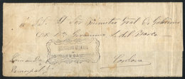 Folded Cover Used In 1860s (genuine), With A FORGED Pre-stamp Mark "INSPECCIÓN GENERAL DE POSTAS Y CAMINOS"... - Otros & Sin Clasificación