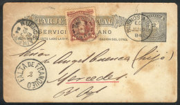 2c. Little Envelope Postal Card + 8c. Rivadavia (total 10c.), Sent From Buenos Aires To Mercedes On 19/JUN/1884,... - Otros & Sin Clasificación