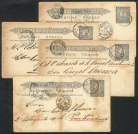 4 Postal Cards Of 2c. Little Envelope, Used Locally In Buenos Aires Between June And September 1884, With... - Autres & Non Classés